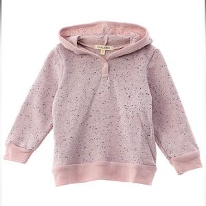 Paige Lauren speckled French terry pink hoodie baby girl